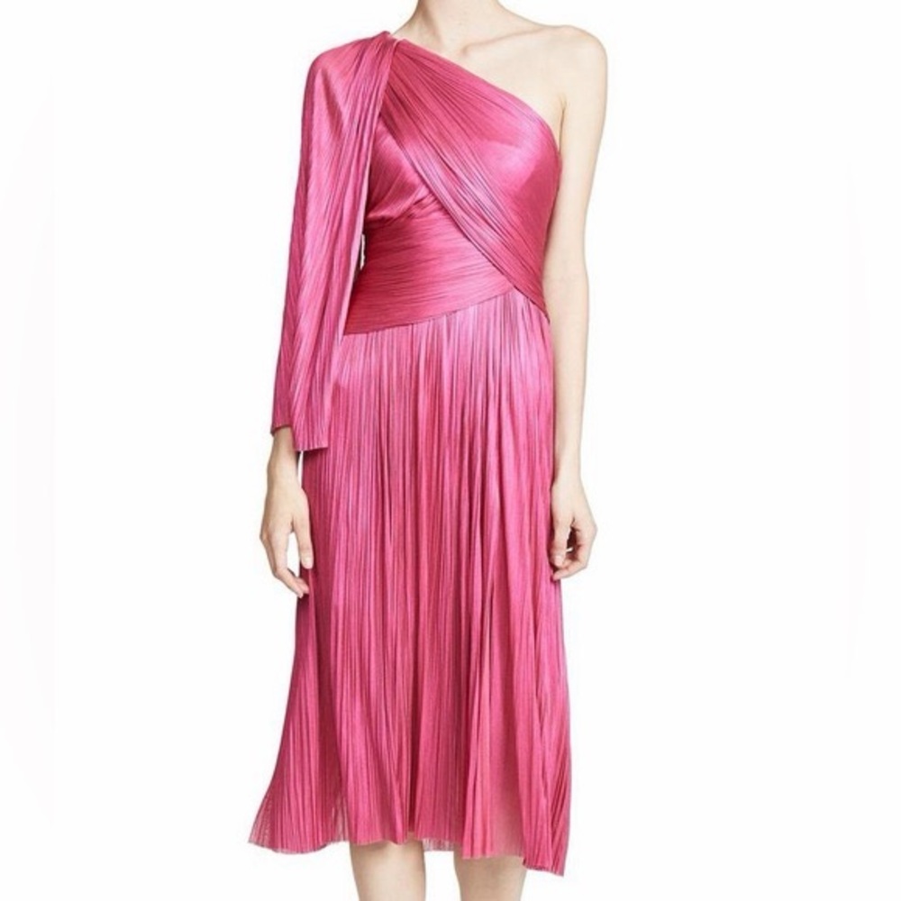 Maria Lucia Hohan Purple Midi One Shoulder US6